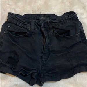 Black Denim Ripped shorts